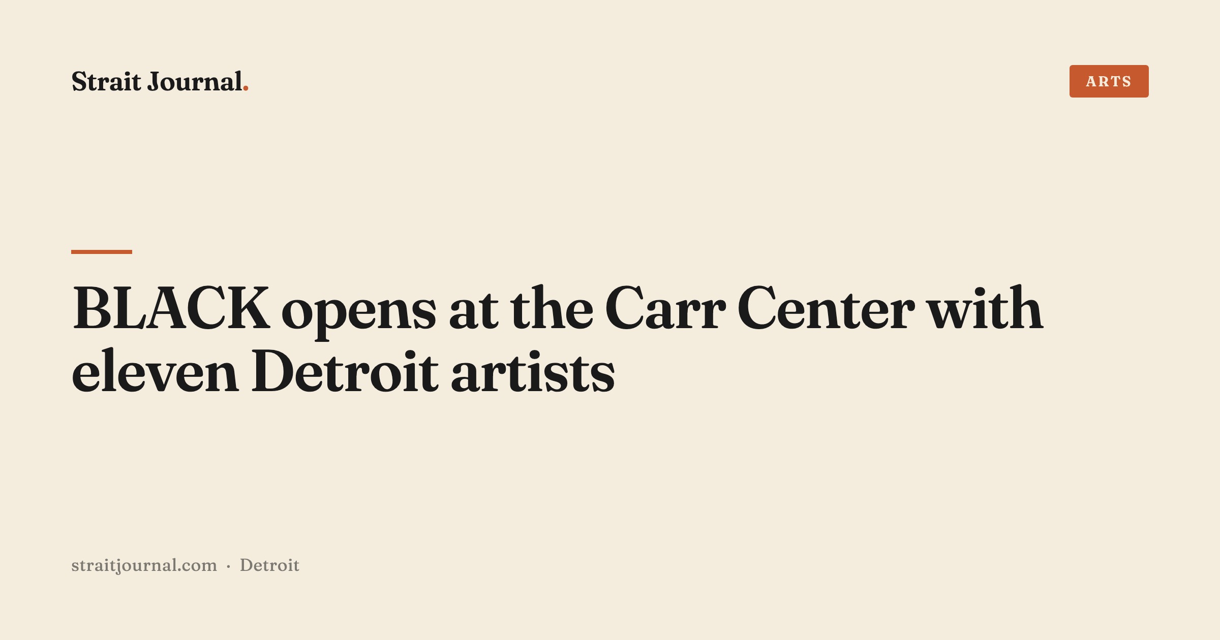BLACK opens at the Carr Center with eleven Detroit artists