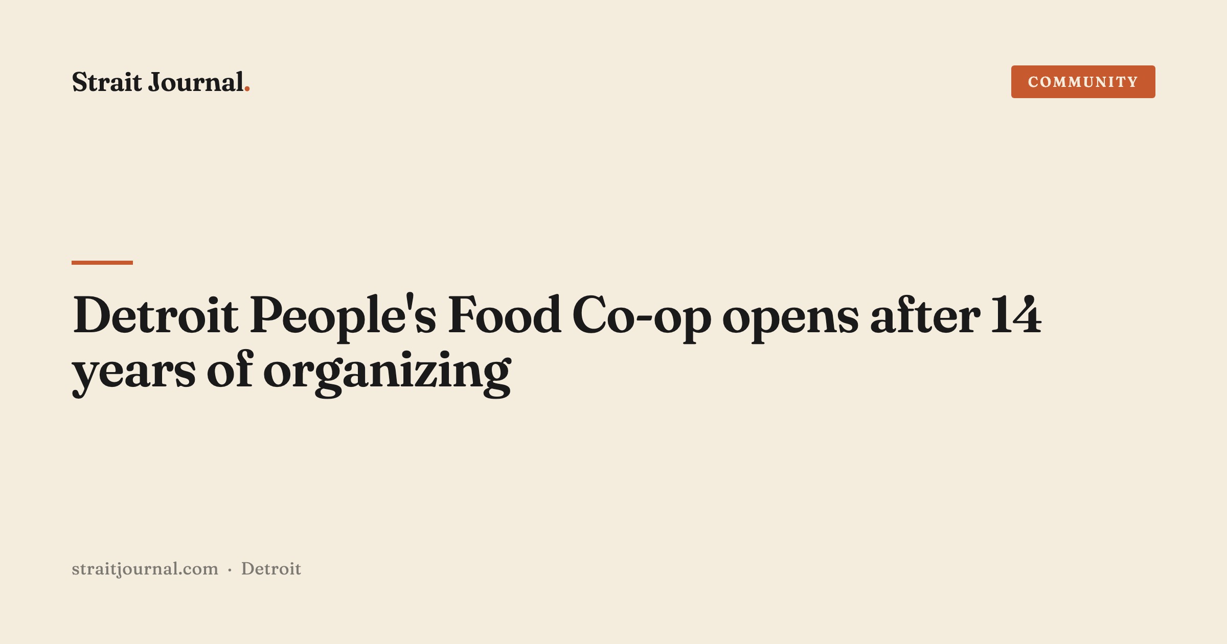 Detroit People's Food Co-op opens after 14 years of organizing