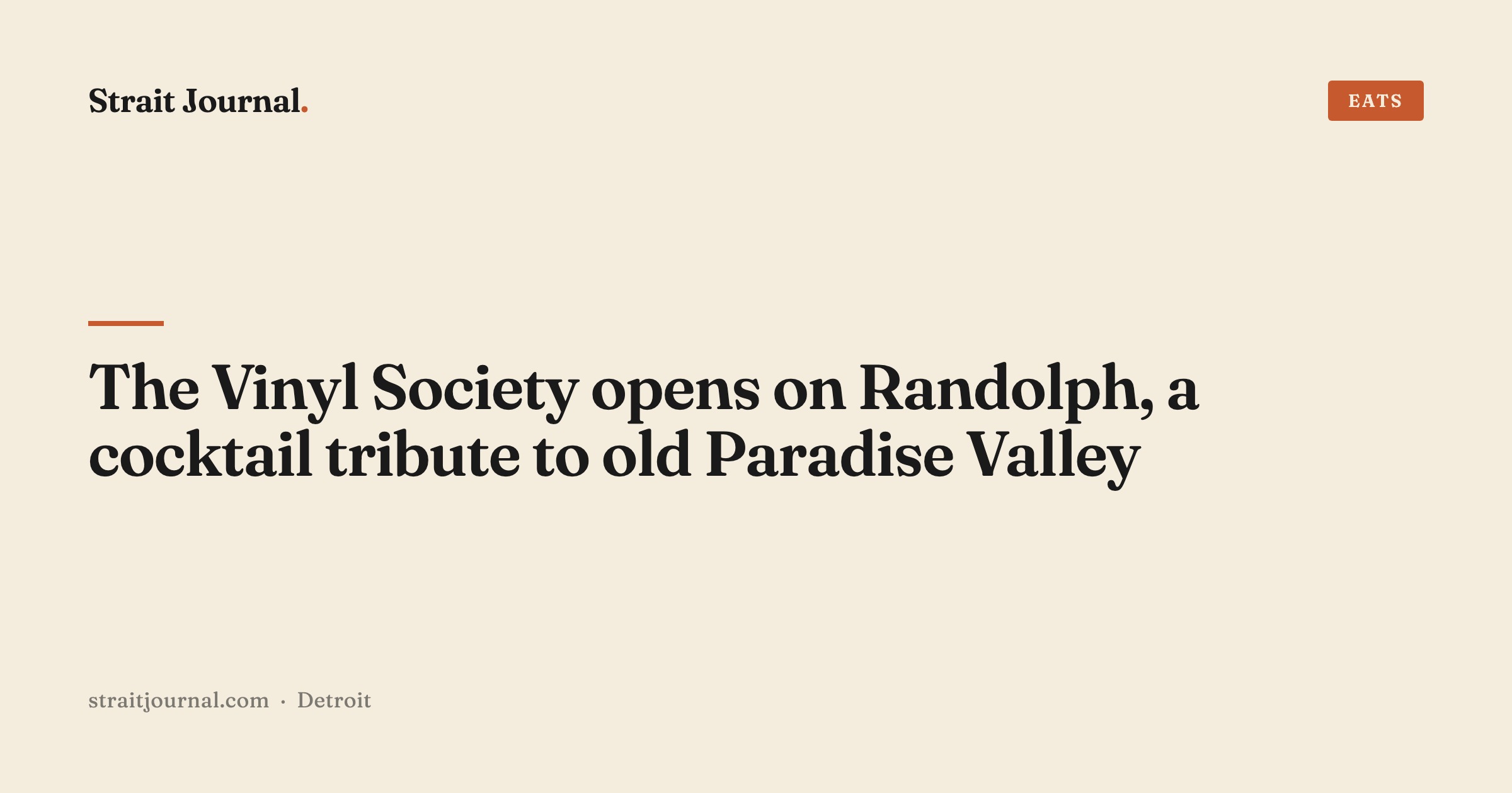 The Vinyl Society opens on Randolph, a cocktail tribute to old Paradise Valley