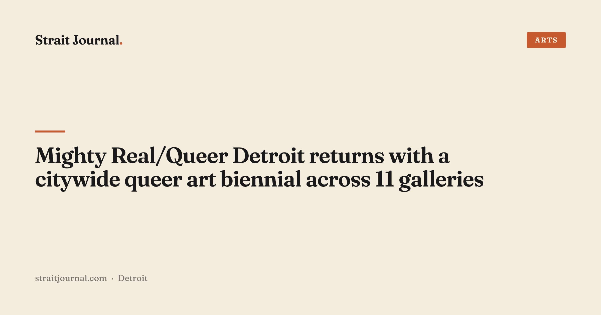 Mighty Real/Queer Detroit returns with a citywide queer art biennial across 11 galleries