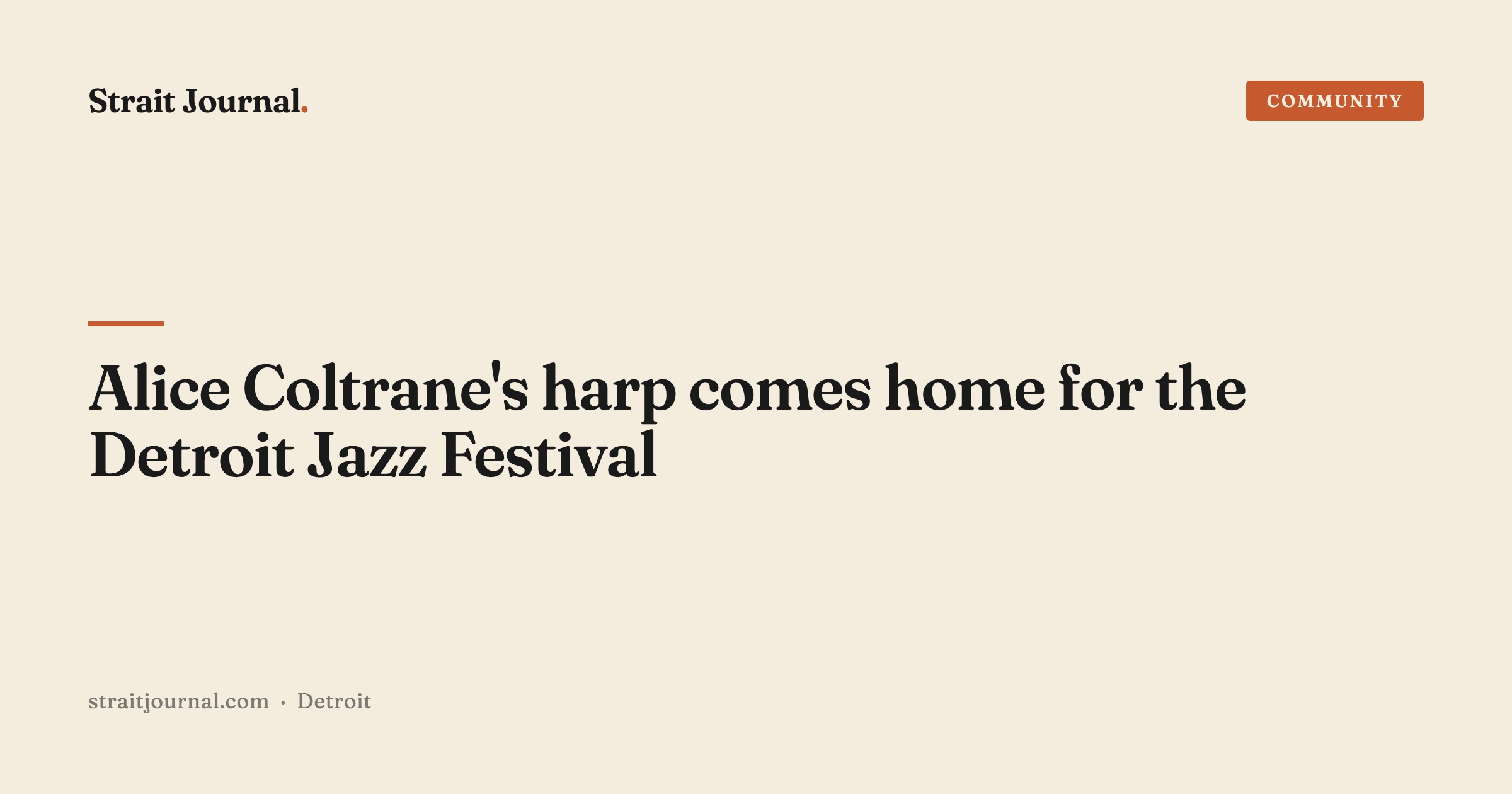 Alice Coltrane's harp comes home for the Detroit Jazz Festival