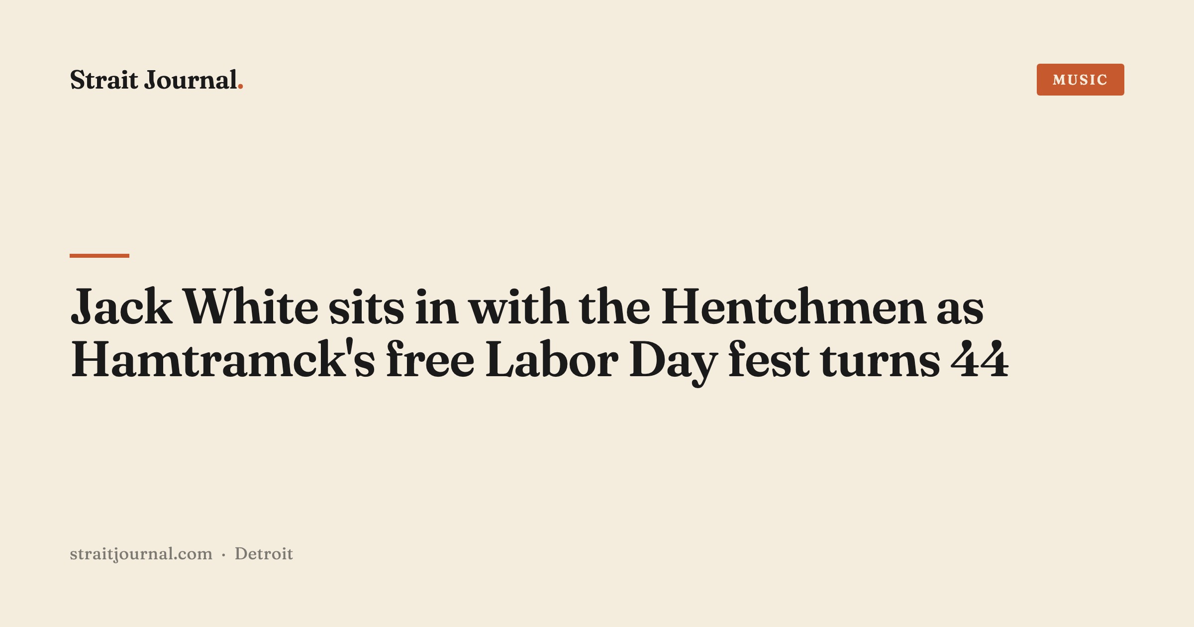 Jack White sits in with the Hentchmen as Hamtramck's free Labor Day fest turns 44