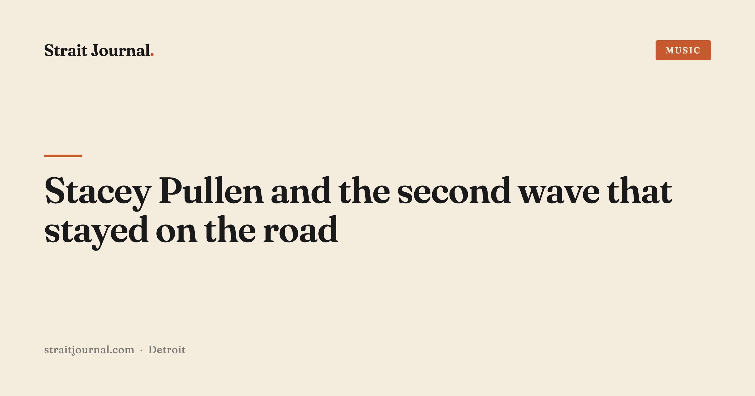 Stacey Pullen and the second wave that stayed on the road