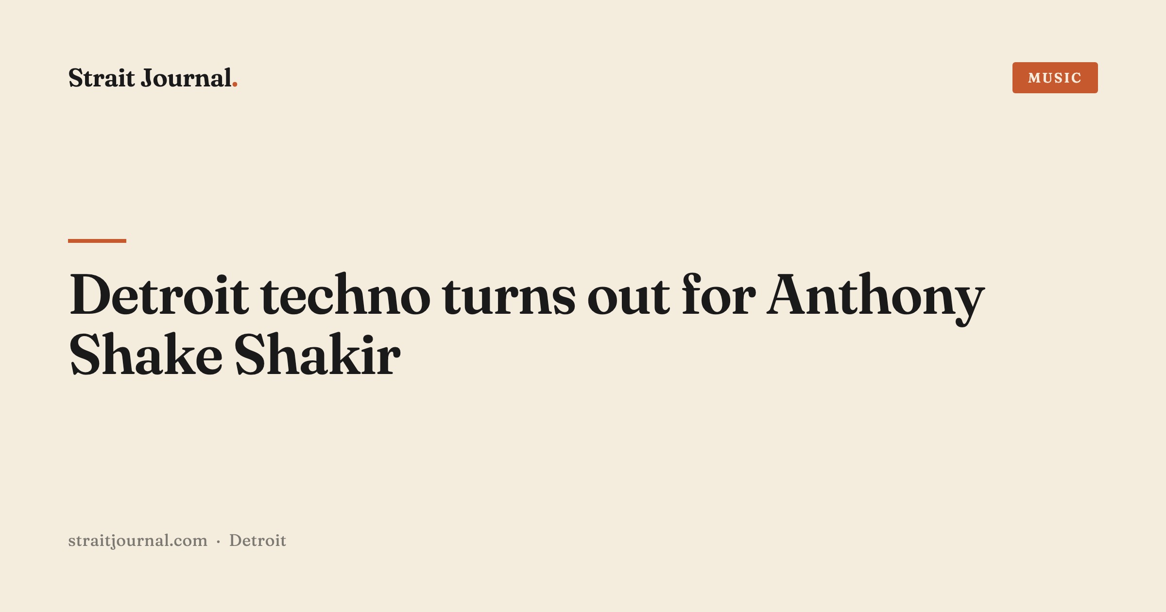 Detroit techno turns out for Anthony Shake Shakir
