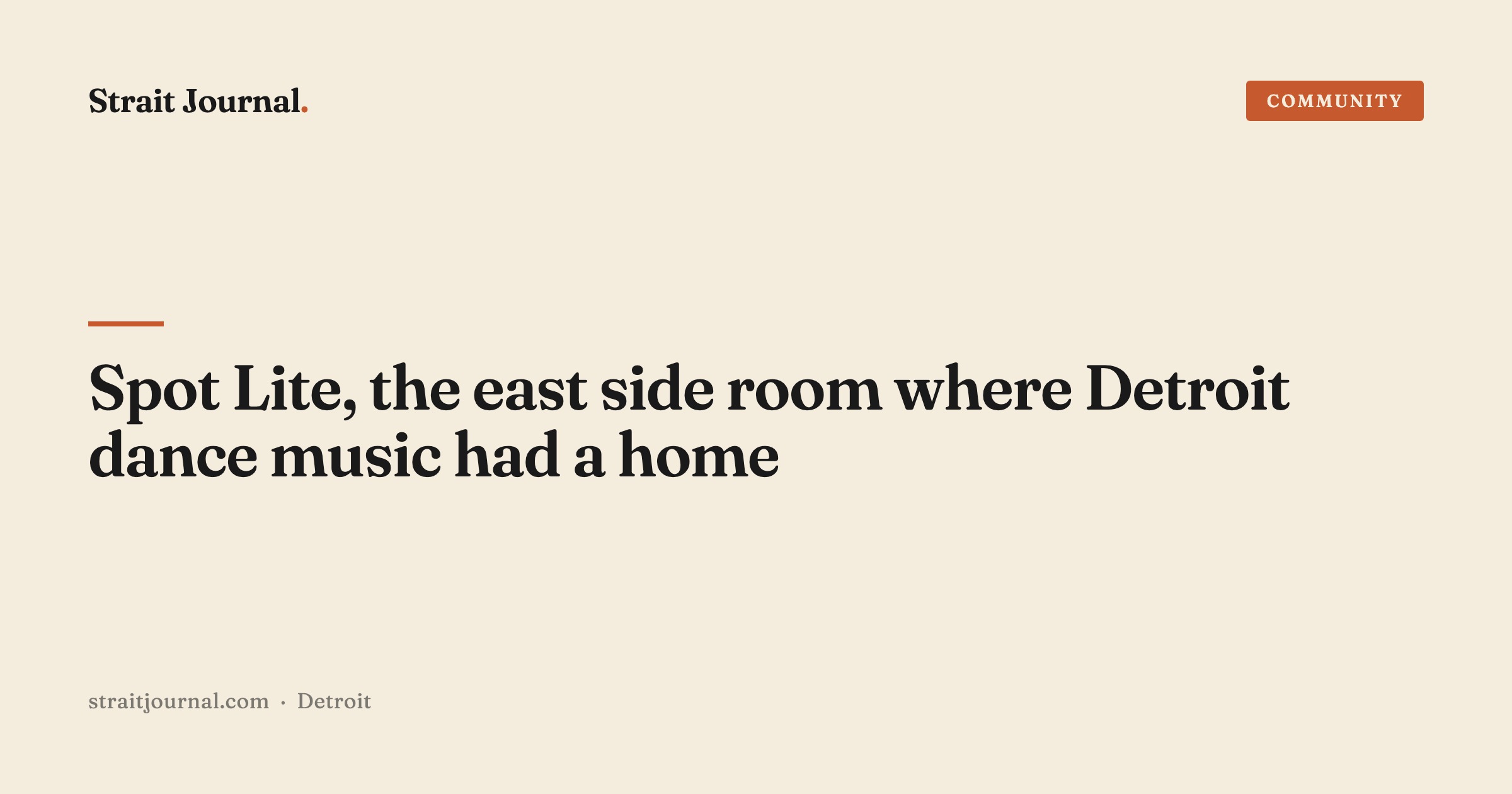 Spot Lite, the east side room where Detroit dance music had a home