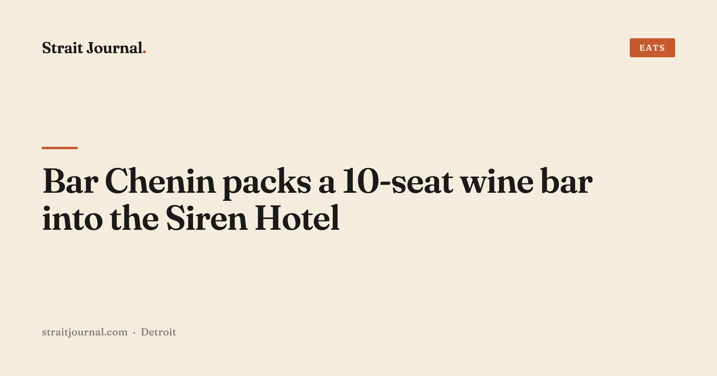 Bar Chenin packs a 10-seat wine bar into the Siren Hotel