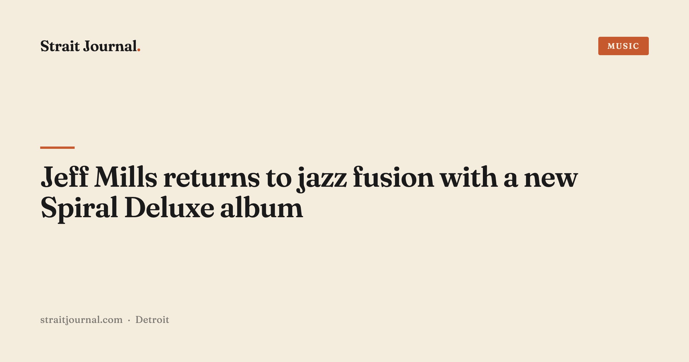 Jeff Mills returns to jazz fusion with a new Spiral Deluxe album