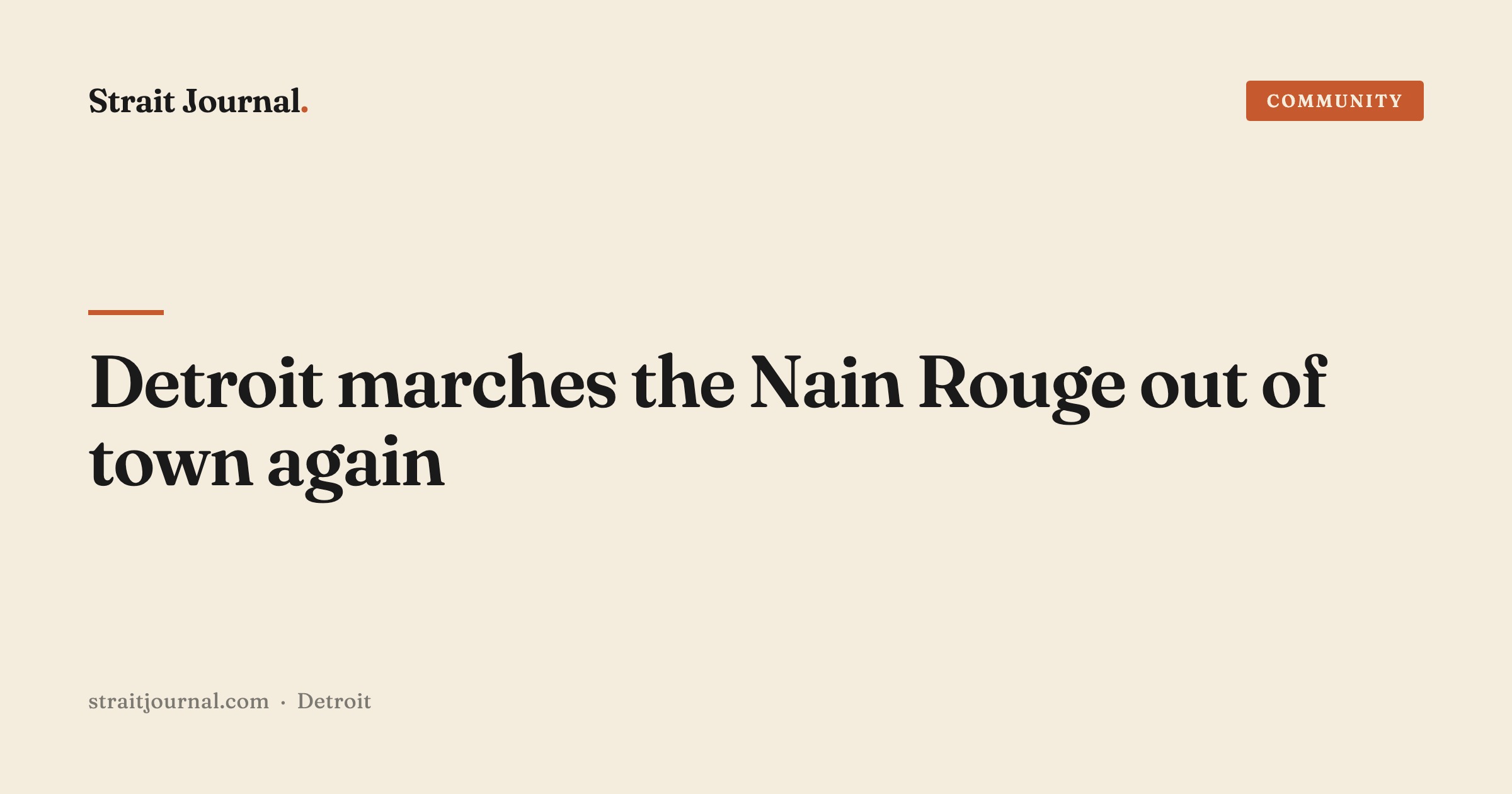 Detroit marches the Nain Rouge out of town again