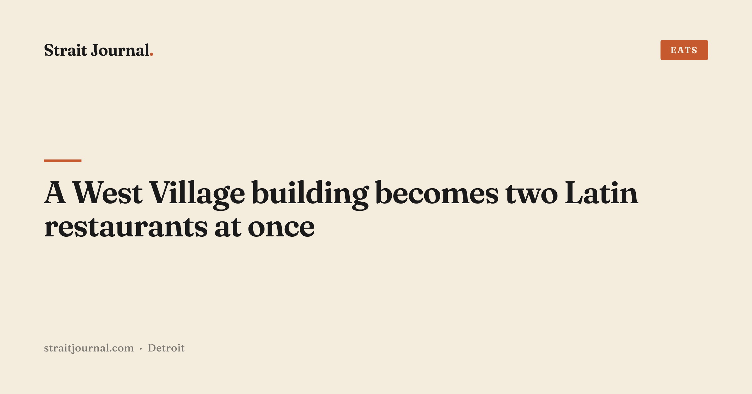 A West Village building becomes two Latin restaurants at once