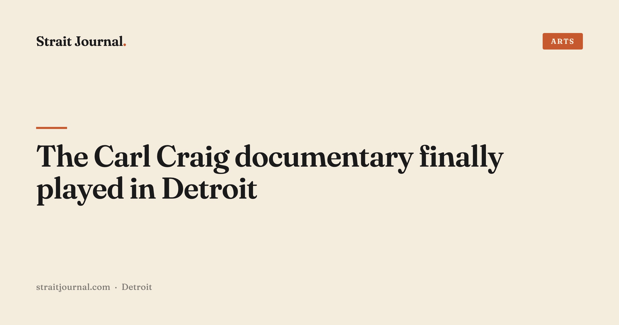 The Carl Craig documentary finally played in Detroit