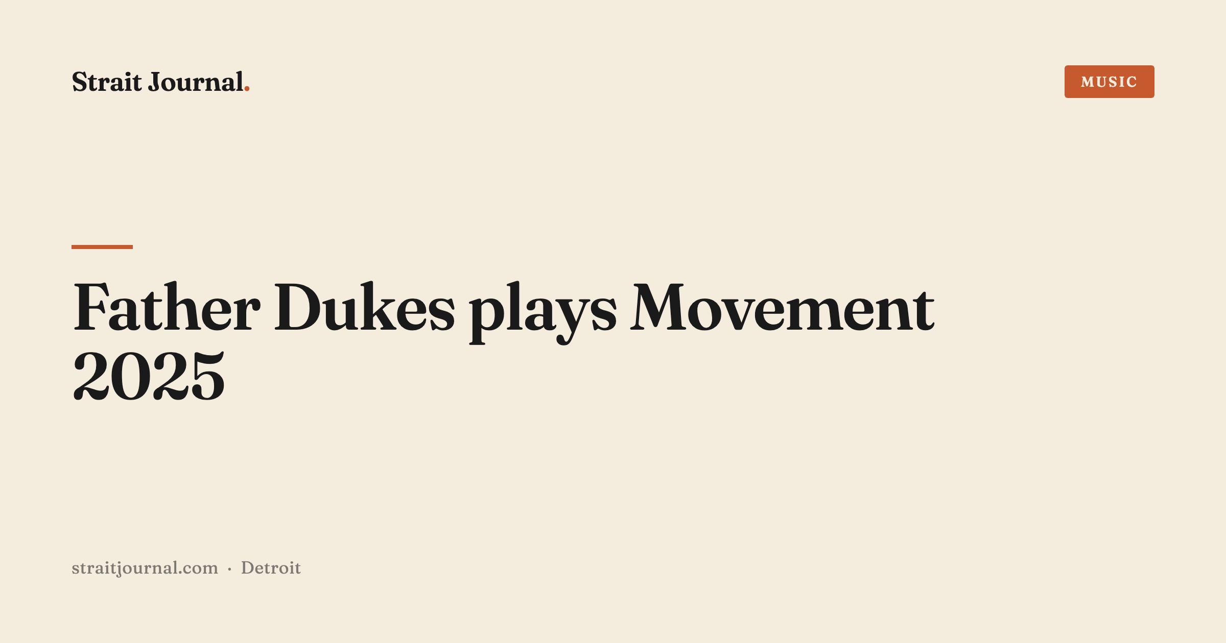 Father Dukes plays Movement 2025