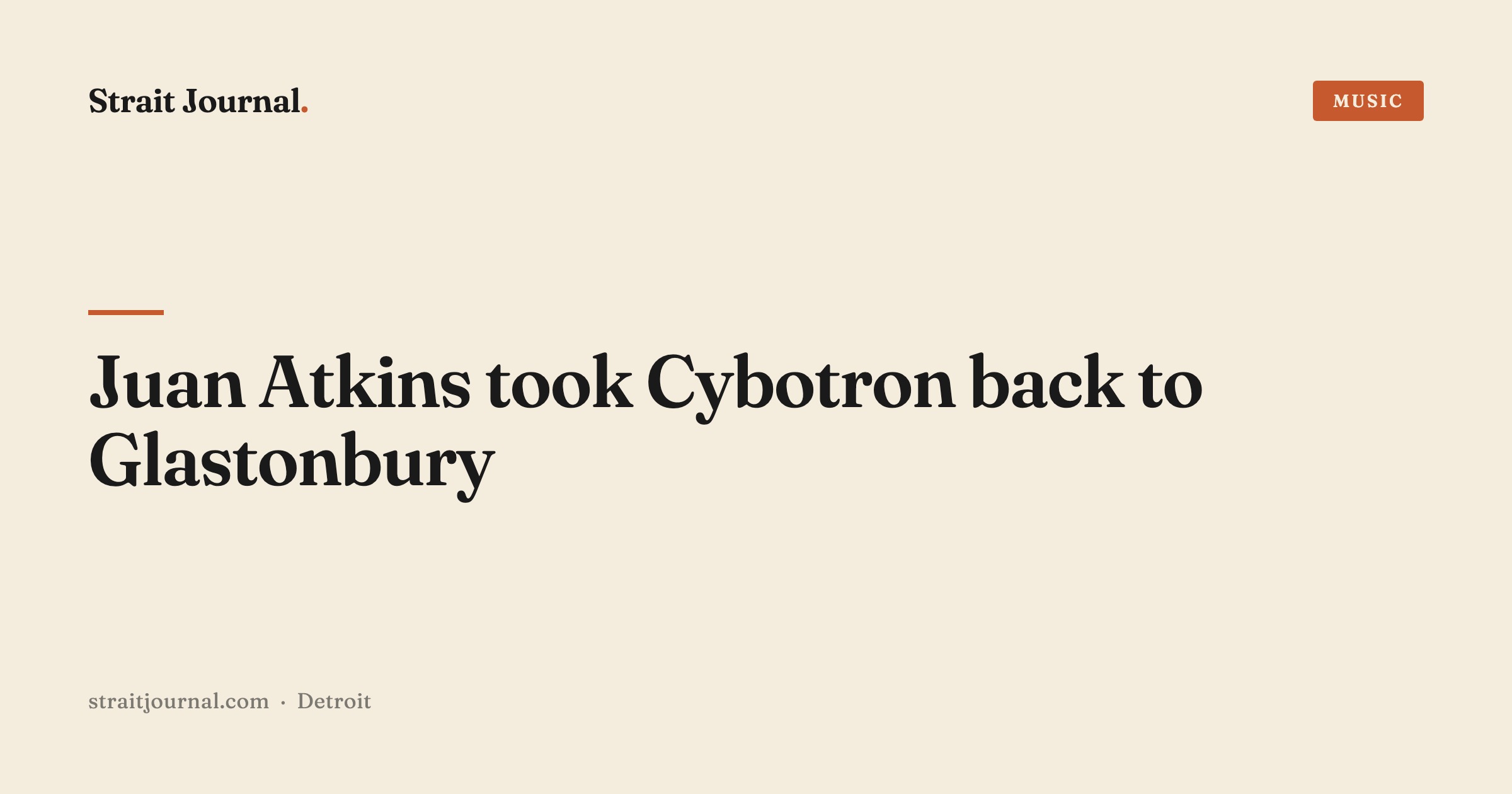 Juan Atkins took Cybotron back to Glastonbury