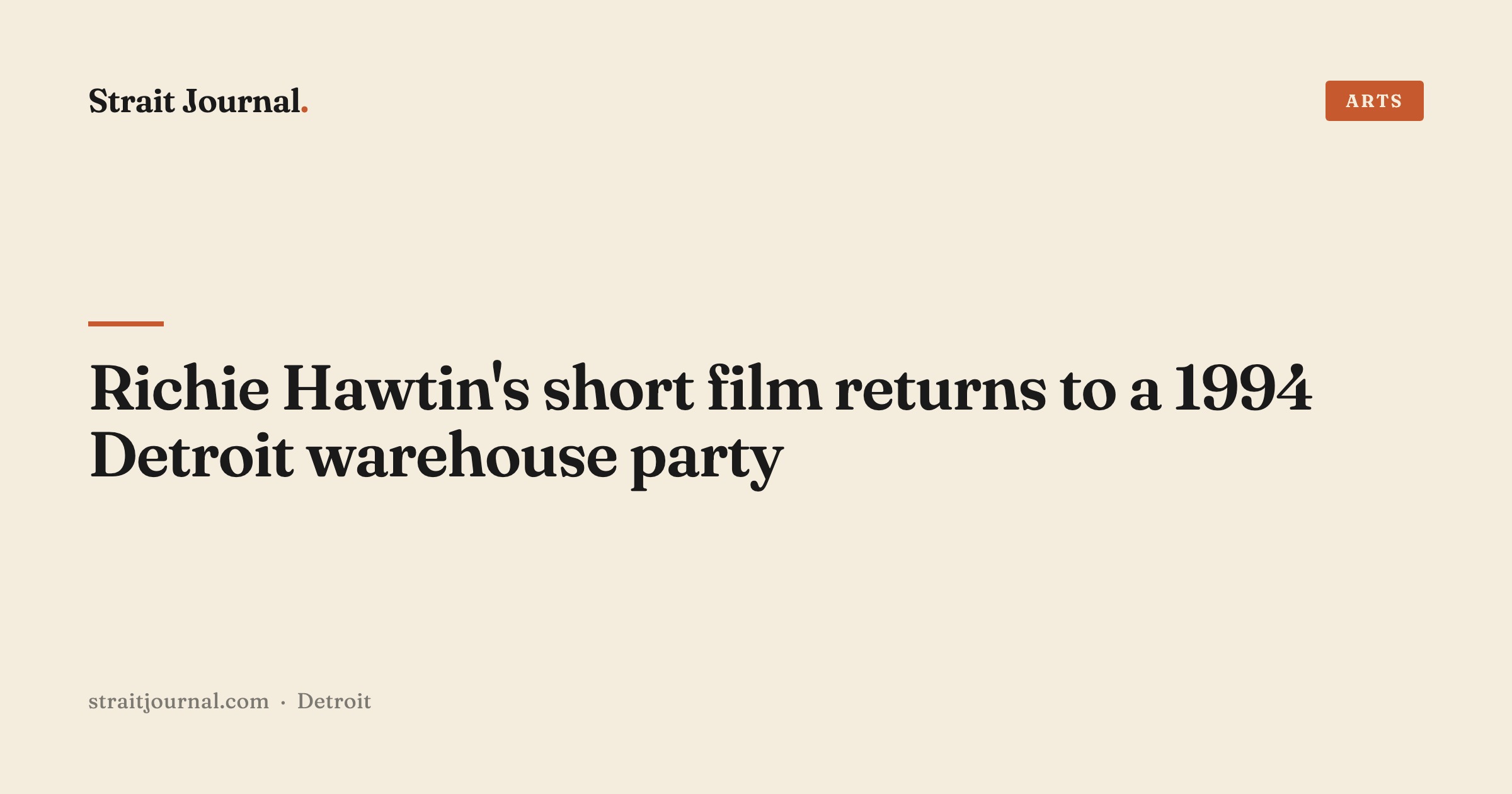 Richie Hawtin's short film returns to a 1994 Detroit warehouse party