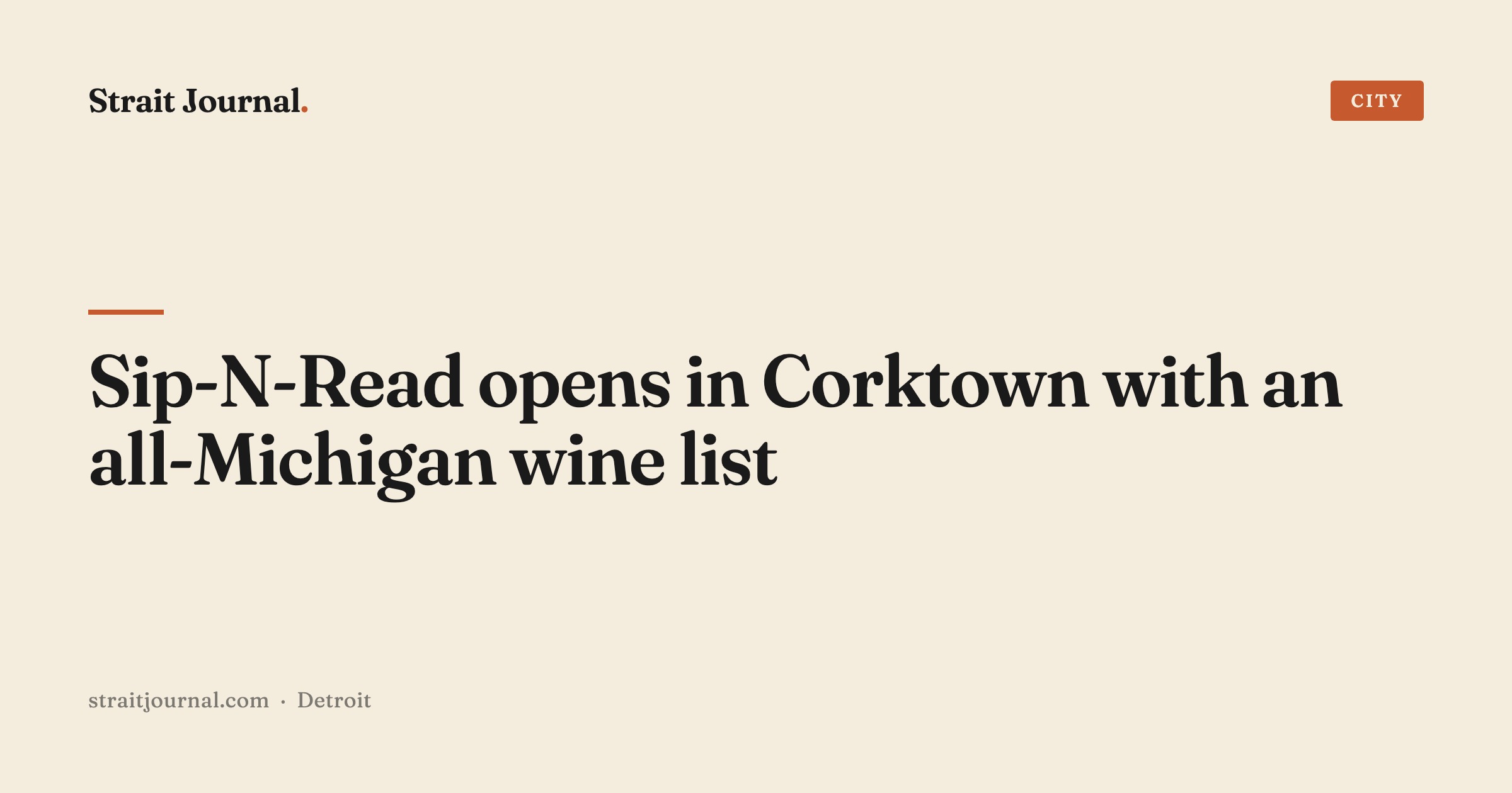 Sip-N-Read opens in Corktown with an all-Michigan wine list
