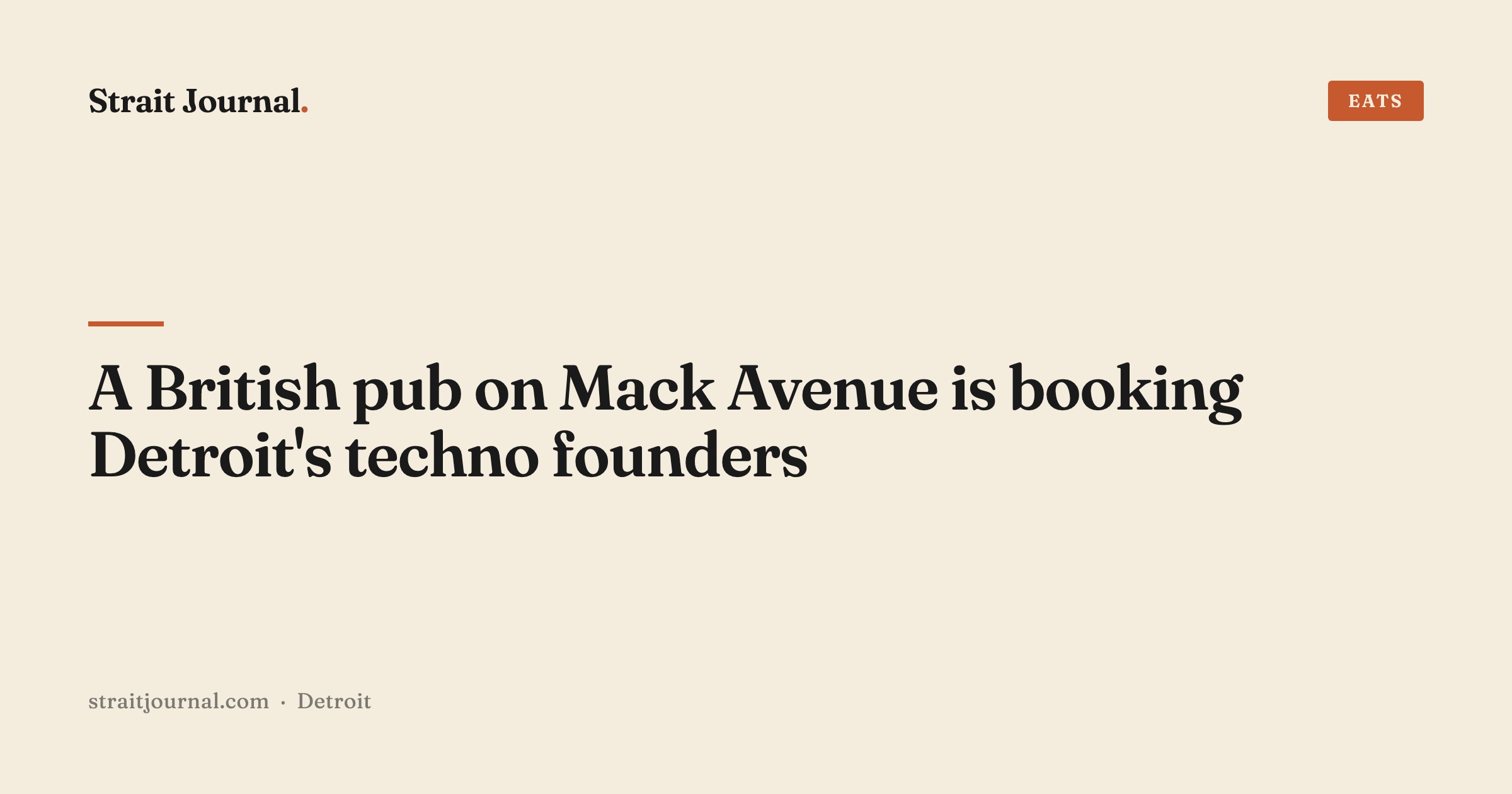 A British pub on Mack Avenue is booking Detroit's techno founders