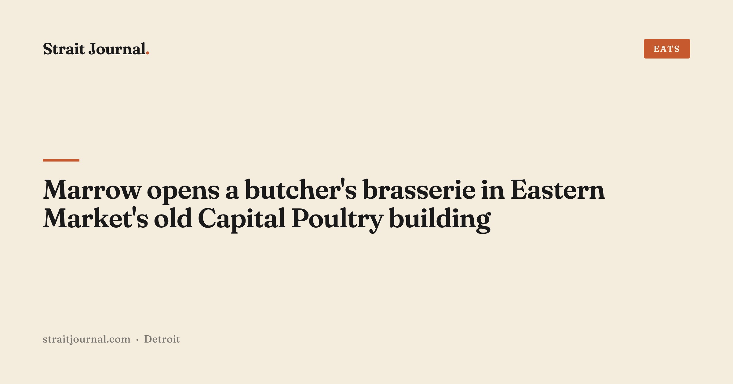 Marrow opens a butcher's brasserie in Eastern Market's old Capital Poultry building