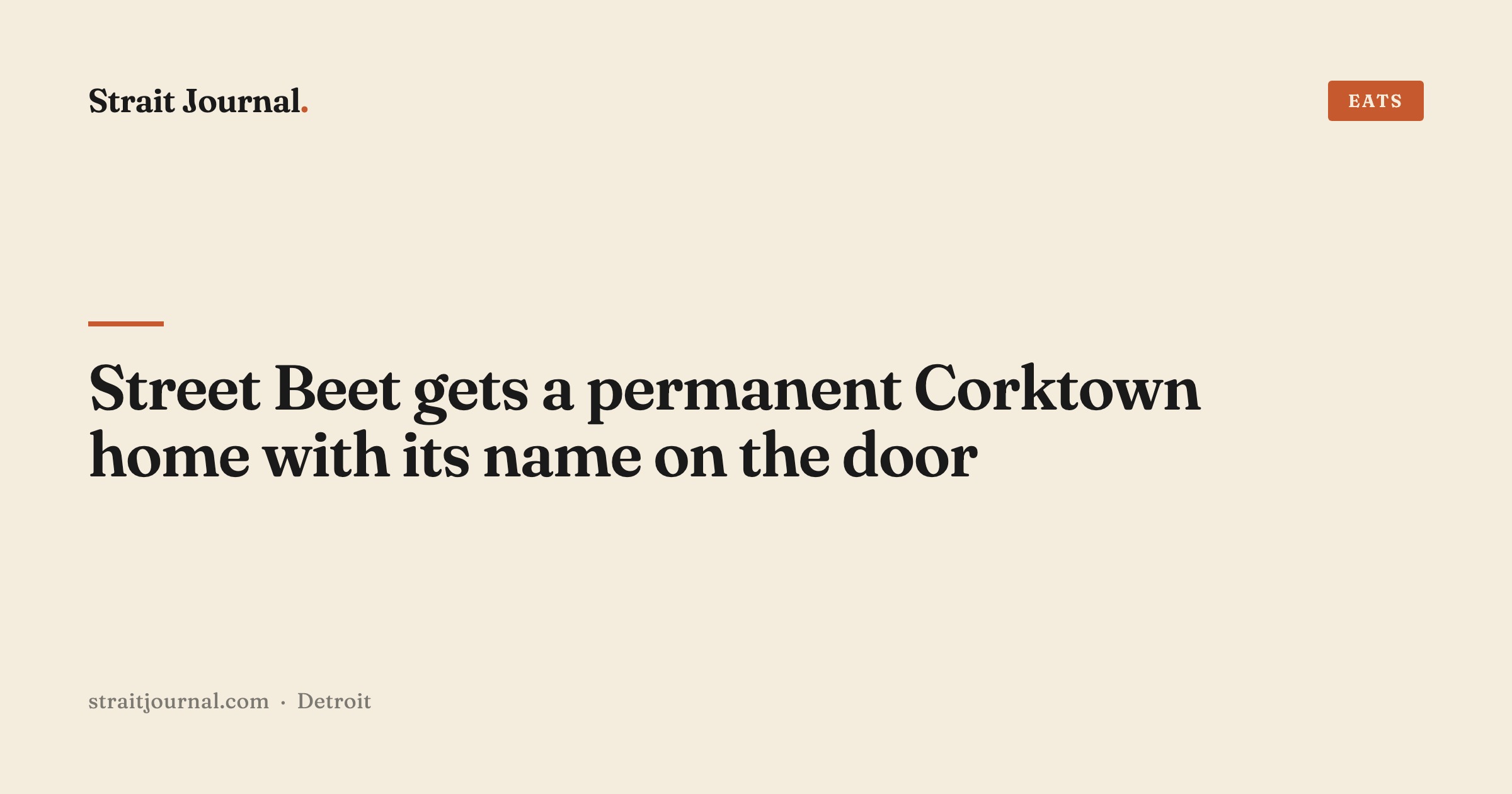 Street Beet gets a permanent Corktown home with its name on the door