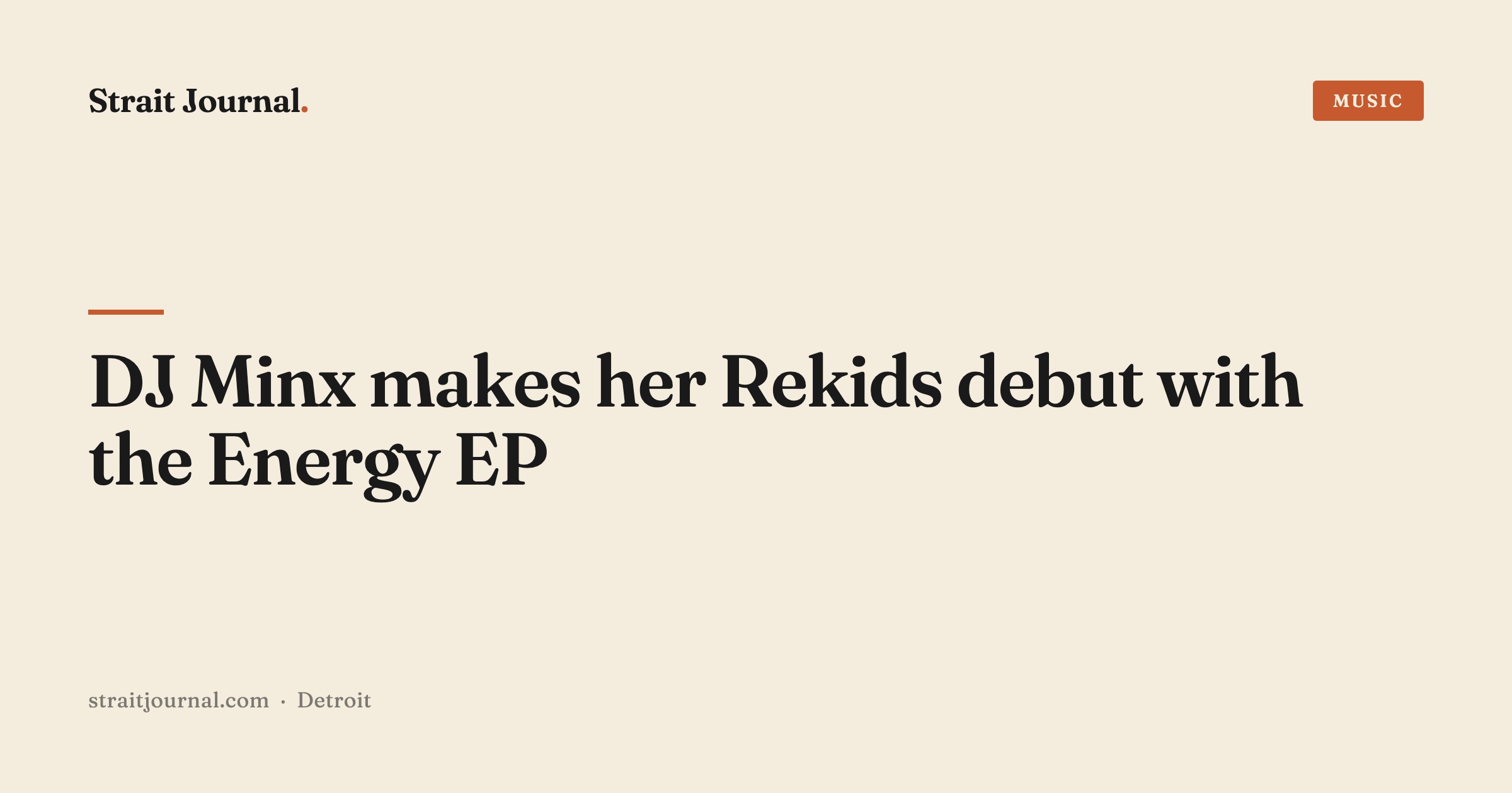 DJ Minx makes her Rekids debut with the Energy EP