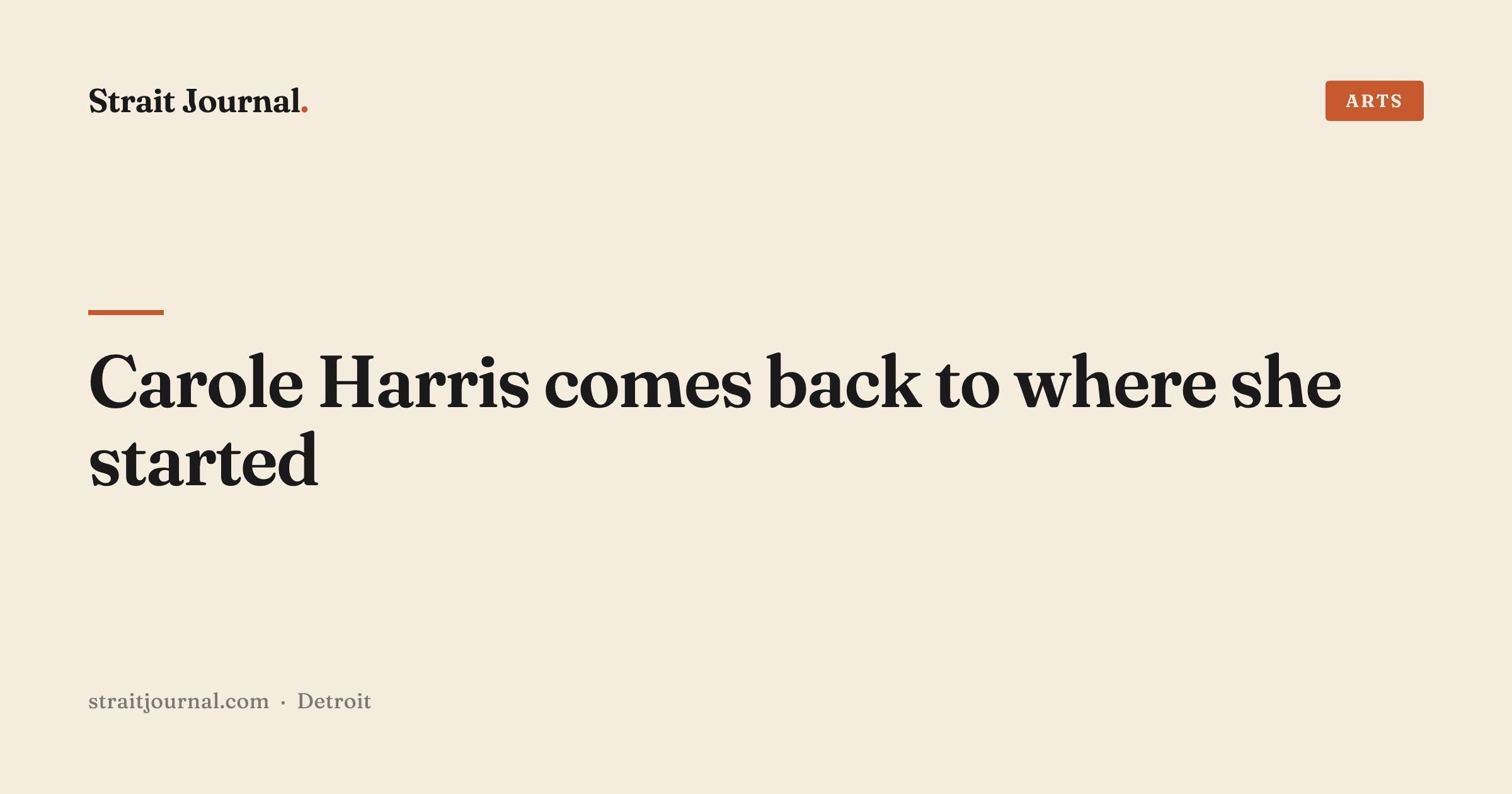 Carole Harris comes back to where she started